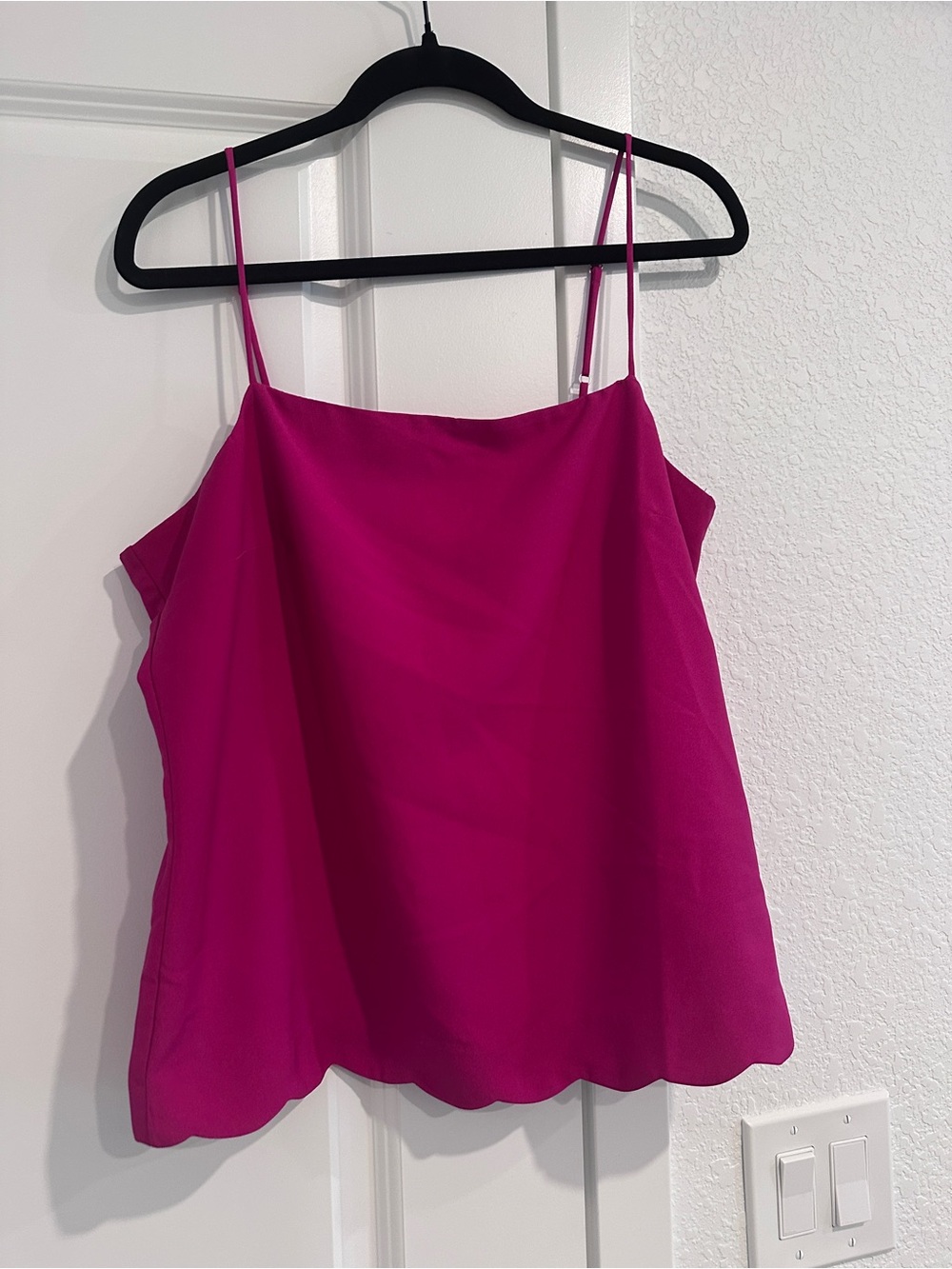 J.Crew Factory Hot Pink Scalloped Hem Cami Top Size 12